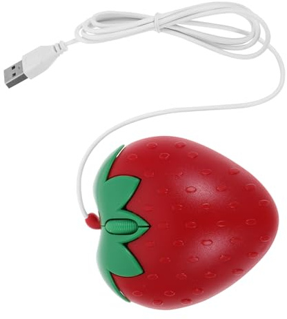 BELLIFFY Souris USB Fonctionnement Rapide Design Ergonomique Mignonne de Fraise Rose en Abs Style Cartoon Chic et Fashion pour Bureau et Voyage