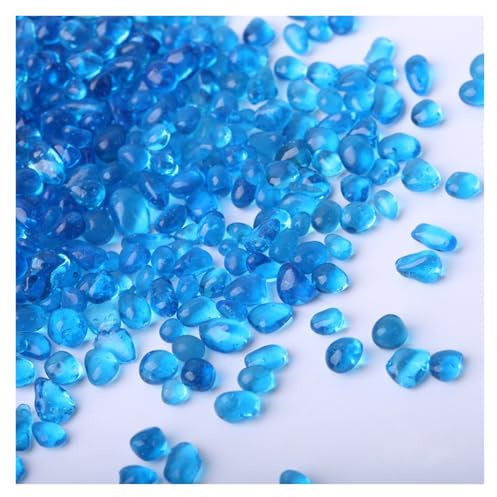 Grava de ágata cristalina, decoración for acuarios, Piedras de Vidrio Decorativas for macetas de 1000 g, Arena for el Fondo del Acuario, for acuarios, paisajismo de macetas(Blue)