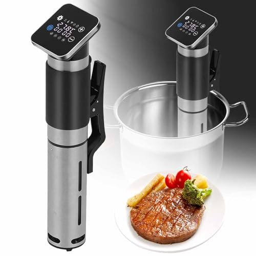 WIFI Immersion Circulator, Waterproof Sous Vide Machine, PTC Accurate Temperature Time and Touch Control, 3D Water Circulation, 360° Fast Cycle Heating for Meat Vegetables