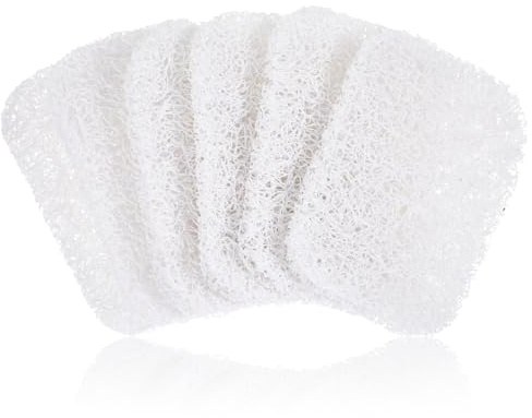 6 Stück Seifenuntersetzer Seifenhebepads Seifenunterlagen Seifenhalter für Seifenschale Wiederverwendbar Schwamm Luffa für Dusche Bad Küche Arbeitsplatte rutschfeste Seifenhalter Zubehör Set Weiß