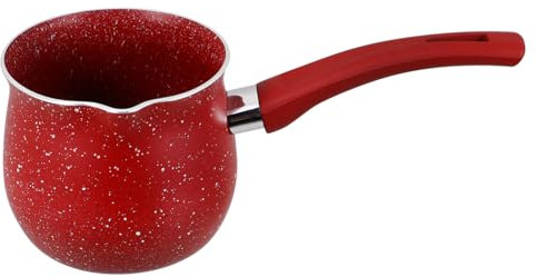 Luxshiny Pentolino Scaldalatte Con Beccuccio in Acciaio Resistente 10cm, Mini Scalda Caffè Con Manico Antiscottatura, Pentola Multiuso Per Casa, Ufficio e Viaggio