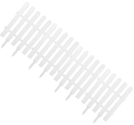Abaodam 4Pcs White Garden Fence Panels Decorative Plastic Lawn Edging for Flower Bed Borders Sturdy Detachable Landscape Fencing Easy Assembly for Gardens Yards