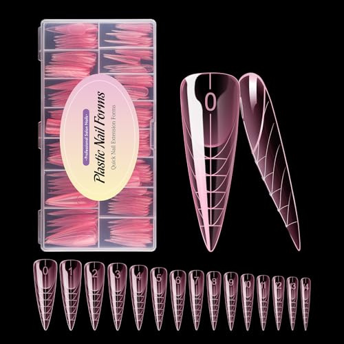 BNG 150 forme doppie per unghie in gel per extension in gel, professionale in gel polimerico per extension per unghie, copertura completa, stampi per unghie acriliche, costruzione rapida, rosa
