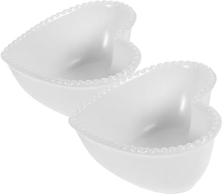 SOLUSTRE 2pezzi Ciotola Per Dessert Forma Di Cuore in Ceramica Ciotola Per Budino Adatta Al Forno Per Colazione Snack Frutta Cibo