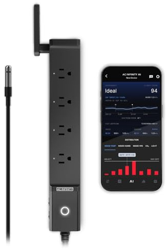 AC Infinity Outlet AI, Environment Controller, Smart WiFi Power Strip, Dual-Zone Temperature Humidity, Individual Control 4 Plugs, AI Targeting, Thermostat Greenhouse Aquarium Terrarium Home, 1800W