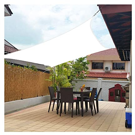 Tenda parasole rettangolare di alta qualità, 2 x 4 m, resistente ai raggi UV, impermeabile, per giardino, balcone, posto auto coperto e pergola, tenda da esterno con corda per la massima protezione