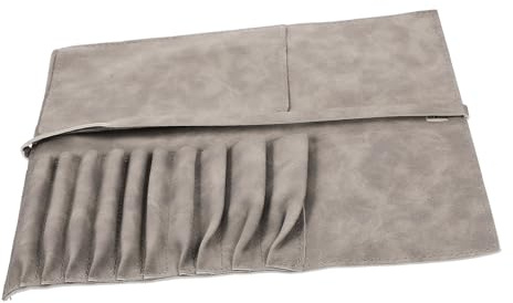 HOODANCOS Bestecktasche aus Leder und Oxford Gewebe Tragbare Outdoor mit 10 Fächern zur Sicheren Aufbewahrung von Messer und Gabel für Camping und Reise