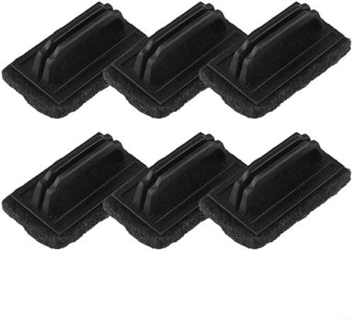 Yuanpgky Grillreinigungsschwamm Bürste 6-teiliges Set mit ergonomischem Griff zur effektiven Fettentfernung auf Gusseisen, Edelstahl und Porzellan-Emaille-Grills für - Schwarz