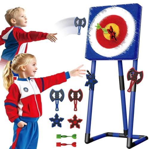 2-in-1 Throwing Axe and Lawn Darts Backyard Game Set, Fun Family Parent-child Sports Activities for Indoor and Outdoor