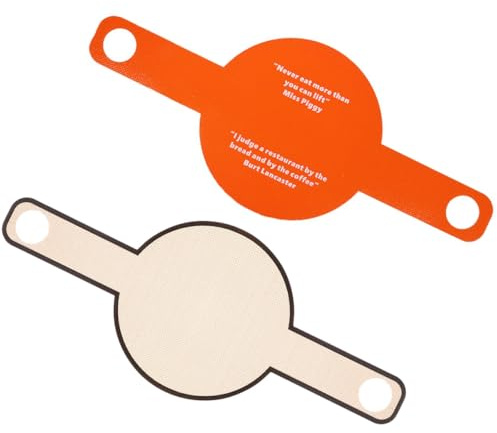 ROMISBABA Bread Sling and Glass Fiber Oven Mat with Long Handles, Reusable Non-Stick Baking Mat for Sourdough and Macaron Dough Transfer, Heat Resistant Oven Liner, 2pcs (Brown + Orange)