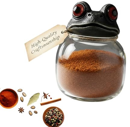 Decorative Apothecary Jars, Charming Frog Container Bottles, Vintage Style Storage with Secure Lid Design, Glass Holder for Organized Spaces, Elegant Display, Counter Kitchen Candy Coffee