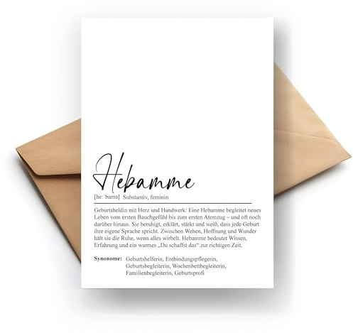 Witzige Hebamme Definitions-Klappkarte – Ideal für Lehrerin, Dankeschön-Geschenk, Humorvolle Anerkennung