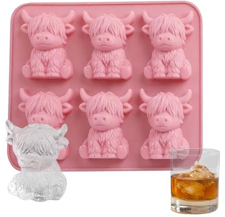 Hochlandrind Eiswürfelform Silikon 3D, Lustige Tier Eiswürfelform, Wiederverwendbare Niedliche Kuh Eiswürfel Form, Für Cocktail Whisky Getränke, Party, Geburtstag, Geschenk, Bar Zubehör