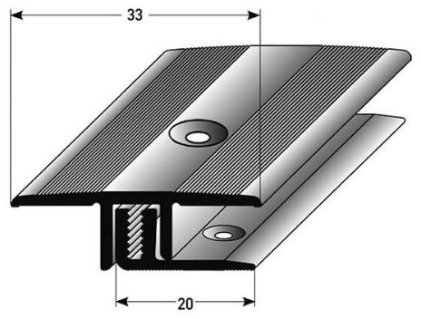 2 x 2,7 Meter Übergangsprofil Laminat/Parkett, Höhe 7 15 mm, Alu. eloxiert, gebohrt, silber