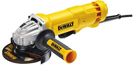 DEWALT - Meuleuse Ø 125 mm -1400W - interrupteur palette filaire - vitesse à vide 11500 tr/min - coffret - carter de protection sans outil - poignée latérale anti- vibrations et multi- positions -flasque intérieur/extérieur clé de service - DWE4233- QS