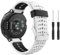 MoKo Armband Kompatibel mit Garmin Forerunner 235/235 Lite/220/230/620/630/735XT, Silikon Ersatz Uhrenarmband Einstellbar Sportarmband Wechselarmband, Weiß/Schwarz