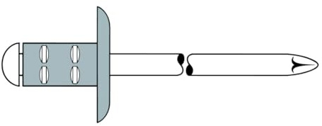 Gesipa Blindniete PolyBulb 1000 Stück (Alu/Stahl 3,2x9,5 K 9,5, Nietschaft-ø 3,2 mm, Scherkraft 720 N, Zugkraft 1050 N, Großkopf) 1455675