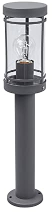 Outdoor Lights 'Djori' (Modern) in Silver Made of Stainless Steel (1 Light Source, E27) from Lindby | Pillar Lights, Garden Light, Path Light, Bollard Light, Path lamp, Pillar Light