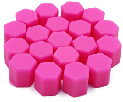 sourcing map 20 Stück 15mm Radschraubenkappen Rosa Universal Für Auto | Material: Kunststoff, Funktion: Rostschutz Und Dekoration, Einfache Installation