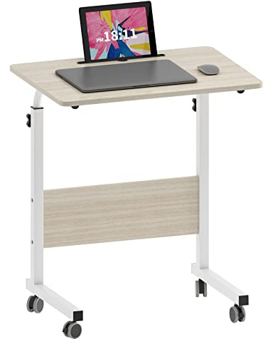 soges Portatile Tavolo Laptop Tavolo per Notebook PC con Piattaforma Divano Tavolo Acero Bianco 05#3-60MP