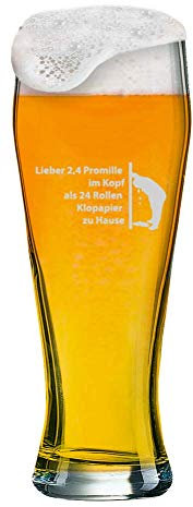 Vaso de trigo con grabado de [nombre] + logotipo, 0,5 litros de cerveza blanca Baviera con diseño (Corona) y un nombre de su elección como grabado (motivo 02)