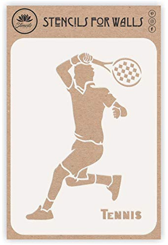 Stencil da tennis, 16,51 x 22,86 cm (M) - Racchetta da tennista atleta modello per pittura