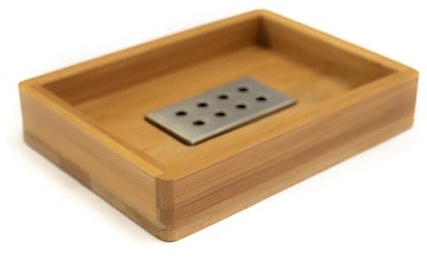 Bagnoxx Seifenschale 13,5cm x 9,8cm x 2,5cm Braun | Bambus, Seifenablage für Waschbecken oder Dusche, wasserabweisend, nachhaltiges Naturmaterial, Badaccessoire
