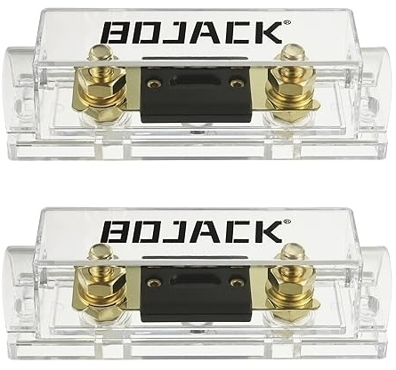 BOJACK 2 Stk. 400A ANL-Sicherungshalter und 2 Stk. 400 Amp 32 VDC ANL-Sicherungen für Audio- und Videosysteme