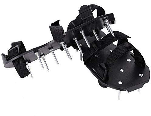 Zapatos Aireadores de C¨¦sped con 13 Clavos, 55mm, 3 Correas Ajustables, Sandalias Escarificadoras para Jard¨ªn