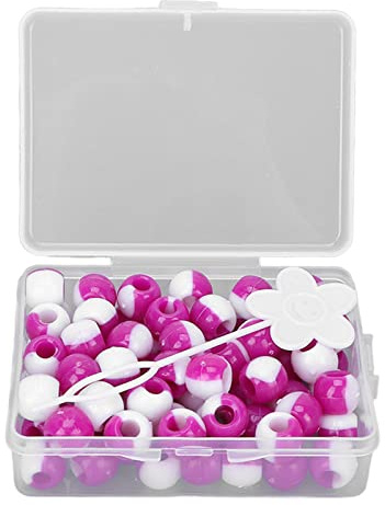 Lot de 74 perles rondes de style viking, pour dreadlocks, accessoires pour cheveux, perles africaines pour cheveux (violet)