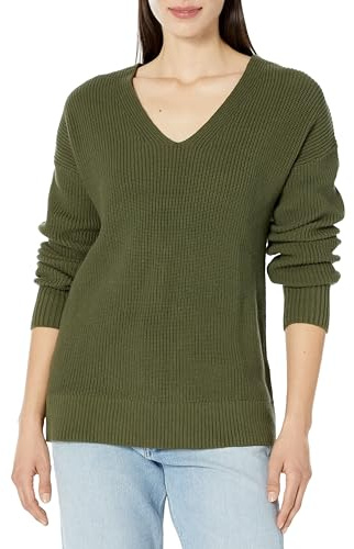 GAP Women's Maternity Cotton V-Neck Sweater, True Black, Medium
