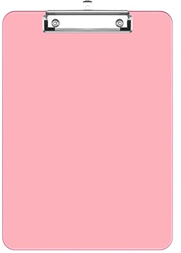Hnogri Plast Urklipp, Rosa Urklipp Standard A4 Brevstorlek Urklipp för Studenter, Kontorsmaterial, Klippbräda med lågprofilklämma, Storlek 30 x 23 cm (Rosa)