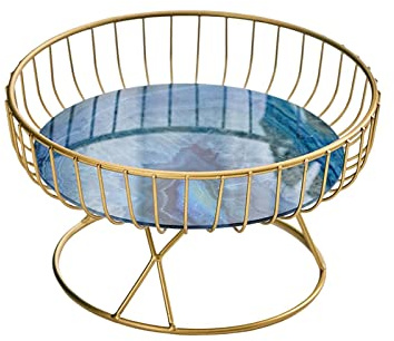 predolo Cesto di Frutta in Filo di Ferro Metallico Supporto per Verdura Moderno Creativo ed Elegante Contenitore Robusto Portafrutta per bancone da Cucina per, Blu