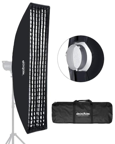 Godox 30cm x 120cm 12.5x 47 Strip Beehive Honeycomb Grid Softbox Bowens Mount for Godox Flash Light and Other Studio Flash Light