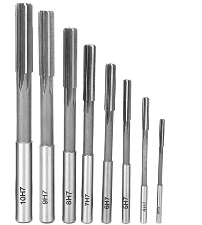 MIFANI Reibahlen 8-teiliges Spannreibahlen-Set, 3–10 mm HSS H7, gerader Schaft, Metallschneider, Maschinenreibahle