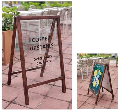 DIPAMKAR A2 Clear Tempered Glass A-board Pavement Sign Board Poster Board Stand for Display Poster Menu Advertising Leaflet