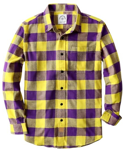 Dubinik® 6 oz Camicia Uomo Flanella 100% Cotone Quadri Invernale Leggera con Taschino Morbida Comoda