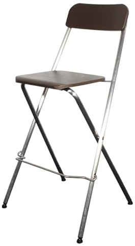 Pealihuy Sitzhöhe: 75 cm/30 Zoll Hochstuhl mit Rückenlehne, Outdoor-Metall-Thekenhöhenhocker für Erwachsene, klappbarer hoher Barhocker mit Holzmatte (1 Stück)