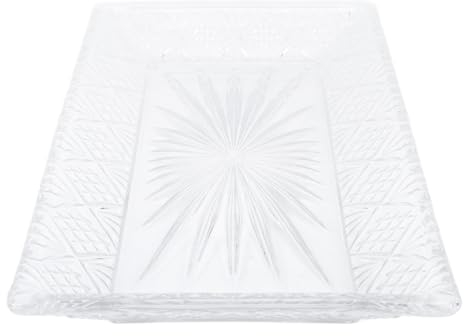 Haofy Plateau de Service Plateau en Verre Rectangulaire élégant Grande capacité Modèle Stable Plat de Service pour Dîner Fruits de Noël élégant et sophistiqué