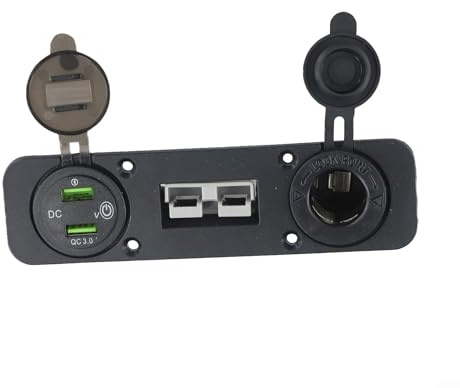 2-in-1-USB-Auto-Ladegerät, Dual-USB-Schnellladebuchse, LED-Display, 1 Stück, 12/24 Volt, 3 A, für Anderson-Stecker, USB-Autosteckdose (B)
