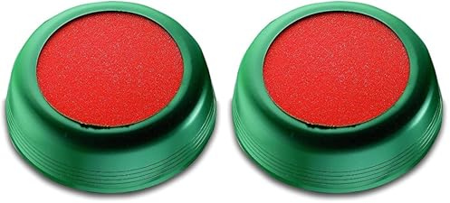 Läufer 69234 Anfeuchter, zum Anfeuchten von Briefumschlägen oder Briefmarken, rund, Ø 8,5 cm, flexible grüne Hülle, oranger Schwamm (Packung mit 2)