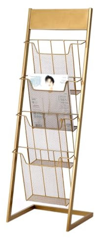 Stehender Zeitschriftenständer, 4-lagiger Prospektständer, bodenstehend, Literatur-Zeitungsständer, Zeitungsständer für Produkte, Ausstellungen, Messen, Ausstellungsständer