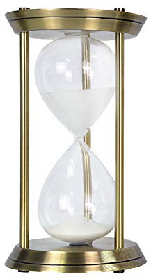 Vintage Metal Bronze Egg Timer 60 Minute Sand Timer for Classroom Education & Sensory Play