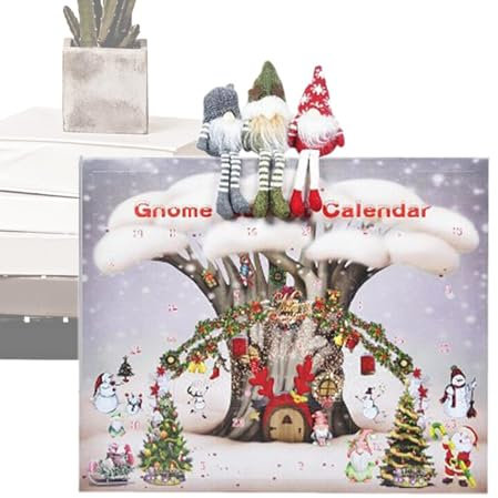 Weihnachtswichtel-Adventskalender - Weihnachts-Countdown-Kalender 2024 - Adventskalender 2024 enthält 3 Zwerge und 21 3D-Weihnachtsspielzeuge, die den Feiertagen Spannung und Vorfreude verleihen