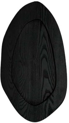 YANG11FAN Frutero de madera maciza, cuenco ovalado irregular, plato de frutas negro, utilizado para decoración de mesa o servir alimentos, frutas, verduras, desayuno de carne (grande)