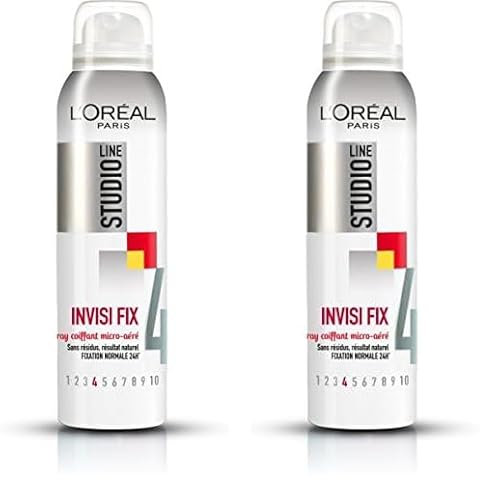 L'Oréal Paris Studio Line Invisi Fix Spray Coiffant Micro-Aere Fixation Normale 150 ml (Lot de 2)