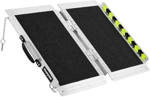 Huayaw Portable Wheelchair Ramp Folding Aluminum Ramp for Home Doorways
