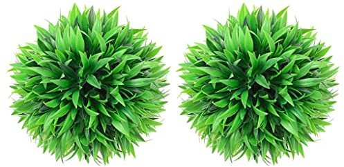 AJJHUUKI Decor-Flor artificial - Bolas de boj artificiales (2 unidades, 30 cm)