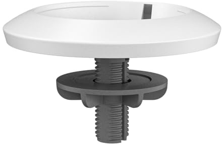 Logitech Soporte para micrófono Rally – Soporta grosor de mesa: 20-50 mm y diámetro del orificio del ojal: 25-65 mm, montaje en techo, ocultar cableado, cables de exceso de bobina, blanco, 952-000020