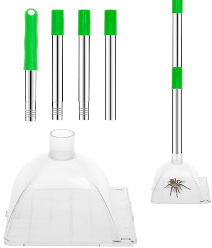 Spinnenfänger Langer Stiel 82cm Verstellbar Insektenfanggerät Lebend Auslöser für Insekten Kakerlaken Spinnen Ameisen und Eidechsen Lernhilfe zum Fangen Bewegen Freilassen